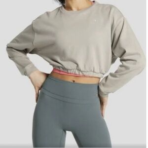 Whitney Simmons Gymshark Cropped Pullover- Mink Color